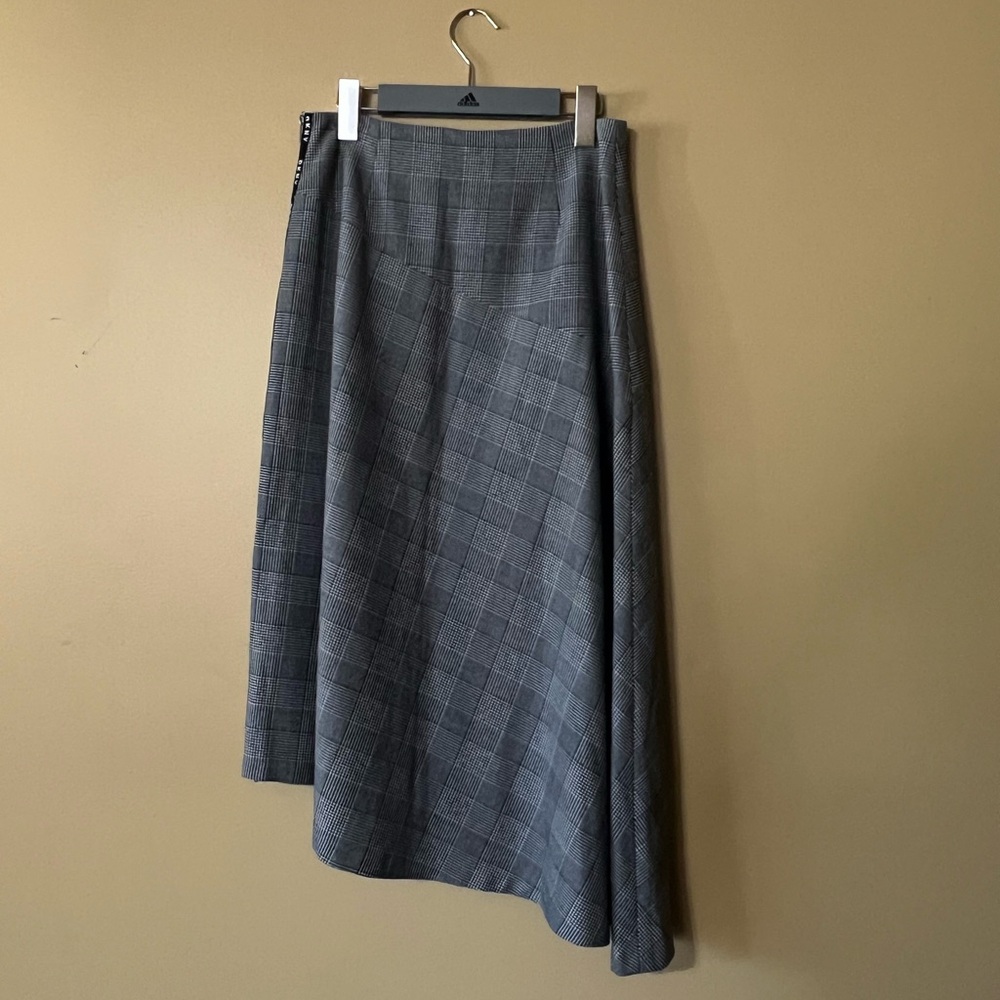 DKNY Asymmetrical Gray Plaid Skirt